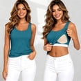 thumbnail image 2 of WEIWEN Camisole Tops for Women Built in Bra Tank Top Bras No Underwire Yoga Tank Tops Casual Summer Running Athletic Workout Padded Cami Shirts Green, XXXXL, 2 of 6