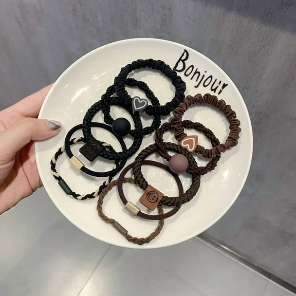 10Pack Pony Hair Ties - Ponytail Holders - No Damage Hair Accessories for Women