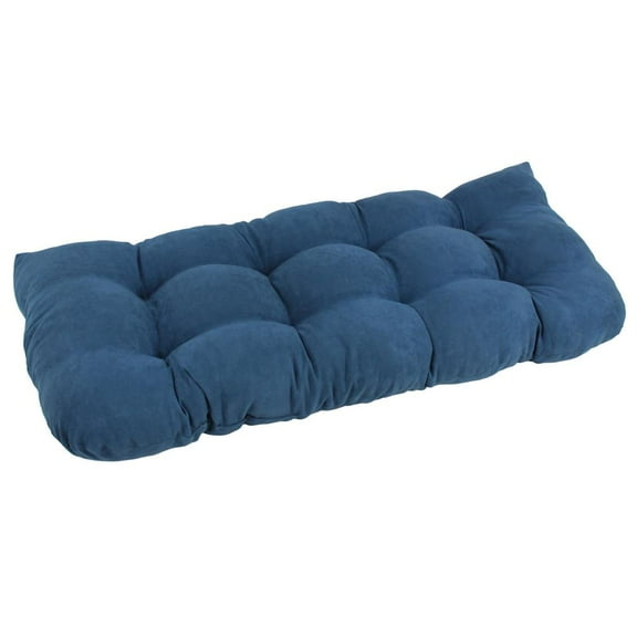 42-inch by 19-inch U-Shaped Micro Suede Polyester Tufted Settee/Bench Cushion - Indigo