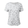 thumbnail image 6 of Trendfront Womens Geometric Pattern T Shirts Crew Neck Short Sleeve All Over Abstract Print Athletic Performance Gym Workout Activewear Top, 6 of 6