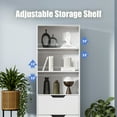 thumbnail image 3 of 3-Tier Bookcase with 2 Drawers, 63" Open Bookshelf with Storage, 3 Shelf Bookcase with Adjustable Shelf, Modern Bookshelf, Open Shelves Bookshelf for Study, Bedroom & Home Office, White, 3 of 9
