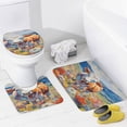 thumbnail image 4 of Farmhouse Highland Cow Funny Cattle And Flower 4PCS Shower Curtain Sets with Rugs with Non-Slip Bath Mat Toilet Rug，72" X 72", 4 of 8