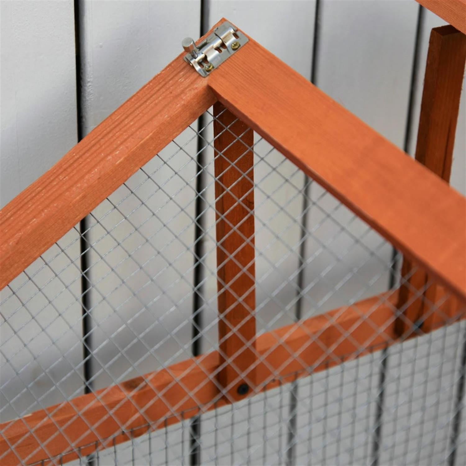 Kadyn 70" Outdoor Rabbit Hutch with Run and Lockable Doors, Wooden Small Animal Habitat Enclosure Bunny Cage for Bunnies, Guinea Pigs, Orange