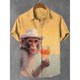 thumbnail image 2 of Camisas de playa con estampado 3D de monos divertidos, camisas casuales hawaianas de playa, blusas de manga corta para hombre y mujer con botones, 2 of 4