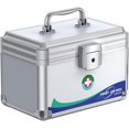 thumbnail image 1 of Medicine Lock Box First Aid Box with Combination Lock Handle & Shoulder Strap Portable Medication Lock Box x x .Silver Aluminum Alloy Storage Box, 1 of 8