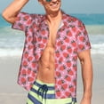 thumbnail image 5 of Lsque Strawberry pattern Hawaiian Shirt for Men, Unisex Summer Beach Casual Short Sleeve Button Down Shirts-XX-Large, 5 of 9
