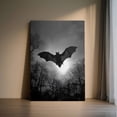 thumbnail image 5 of 1pc Black - and - White Silhouette of a Bat Flying Against a Moonlit Sky with Bare Trees Framed Decor room hanging Wall Picture Decor for Home Gifts, living room, bathroom, bedroom, kitchen wall art, 5 of 6