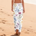 thumbnail image 4 of Iaqnaocc Pajama Pants for Women Casual Vintage Floral Print Pj Pants Loose Elastic Waist Pajamas Pants Loungewear Fashion Sleep Bottoms Multicolor S, 4 of 4