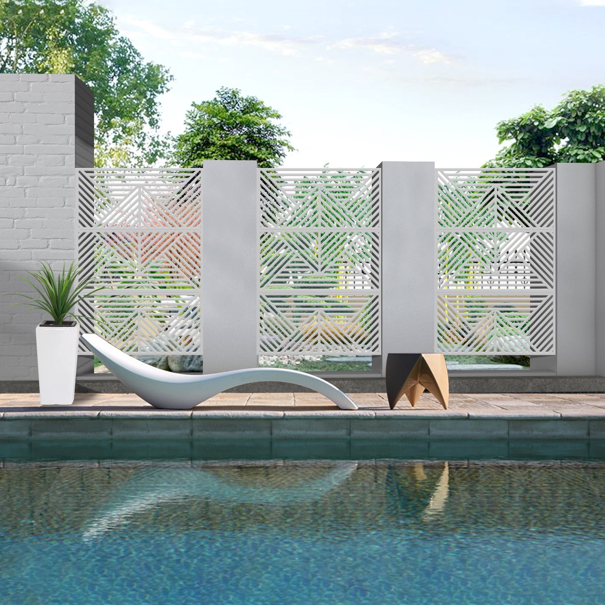 MAYEERTY Privacy Screen Fence, Heavy Duty Fence Privacy Screen Outdoor 72x47x16in 3-Piece Set