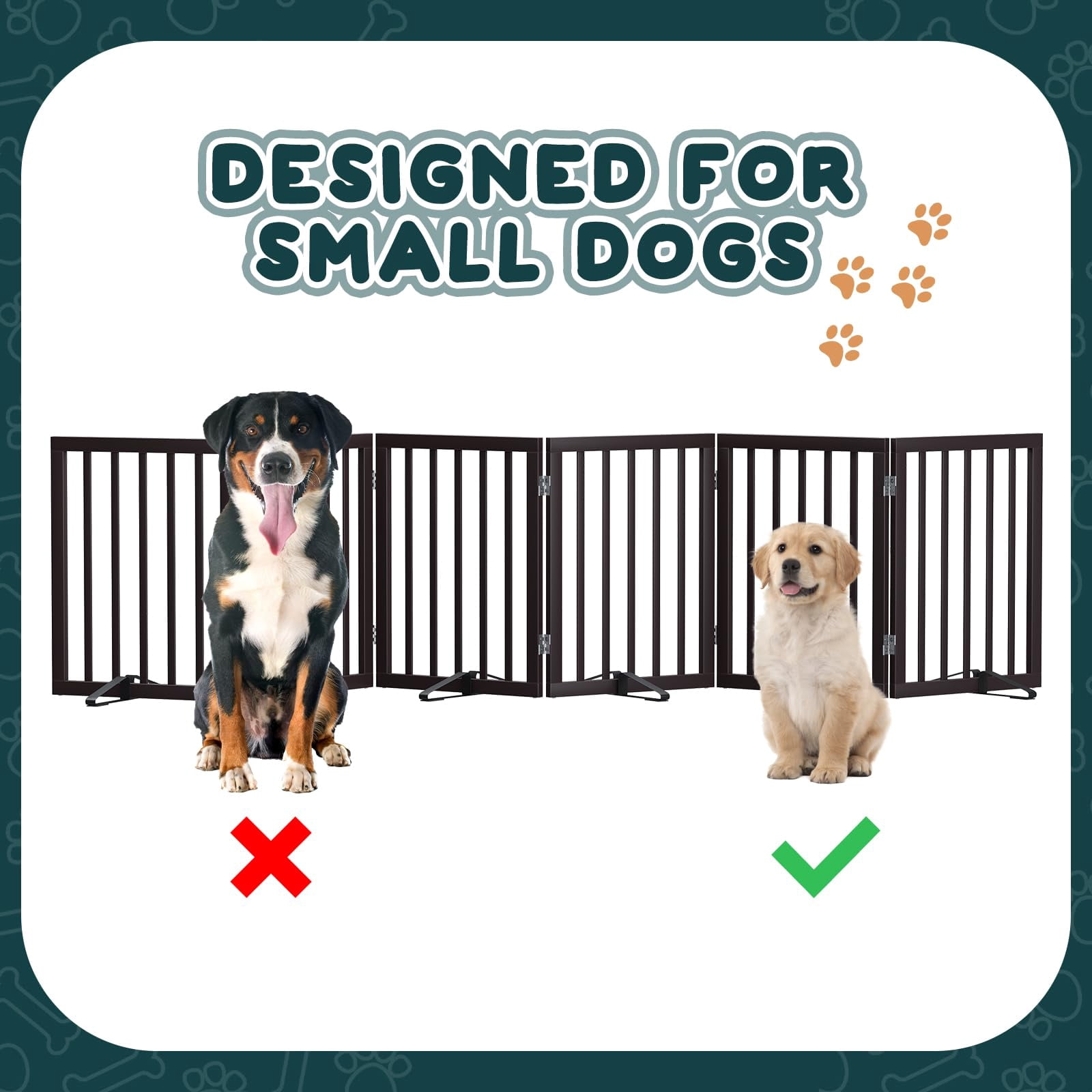 Semiocthome Ultra Wide Foldable Pet Gate for Doorway,Freestanding Dog Gates for Stairs,112.9" Brown