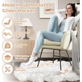 thumbnail image 4 of Cozy Upholstered Glider Rocker - Modern Rocking Chair with Cushion & Wood Legs, 350lb Capacity for Living Room, Bedroom, Offices, 4 of 7