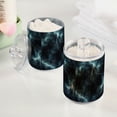 thumbnail image 2 of Yayeee 2 Pack Qtip Holder Bathroom Cotton Swab Canister with Lid Clear Dispenser Set, Lightning Pattern, 2 of 6
