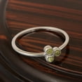 thumbnail image 4 of 2MM Round Shape Peridot 925 Sterling Silver Three Stone Women Wedding Ring, 4 of 7