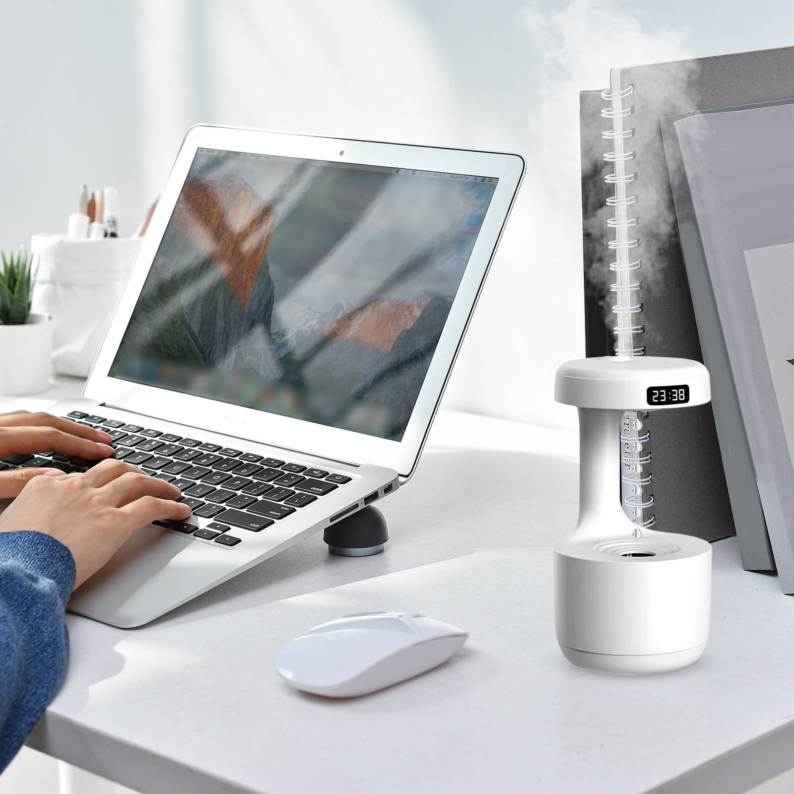iZHH Antigravity Humidifier,Rain Humidifier Bedroom Anti Gravity Humidifiers with Clock Water Drop Backflow Aroma Diffuser Large Capacity Office Bedroom Mute Heavy Fog Household Sprayer