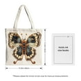 thumbnail image 5 of Intricate Butterfly Design Tote Bag - Reusable Canvas Shopping Bag in White Perfect for Travel Parties & Everyday Use, 5 of 6
