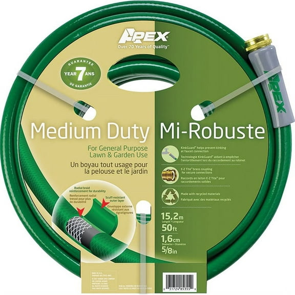 Teknor Apex 8535-050 Garden Hoses, Medium Duty, 5/8 x 50 Foot
