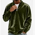 thumbnail image 5 of Qualvora Mens Velour Quarter Zip Pullover, Long Sleeve Stand Collar Sweatshirt with Metal Zipper, Loose Fit Solid Color Top, Fall Winter Party Night Out Wear for Men, 5 of 7
