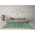 thumbnail image 3 of Ahgly Company Machine Washable Indoor Round Persian Turquoise Blue Traditional Area Rugs, 8' Round, 3 of 4