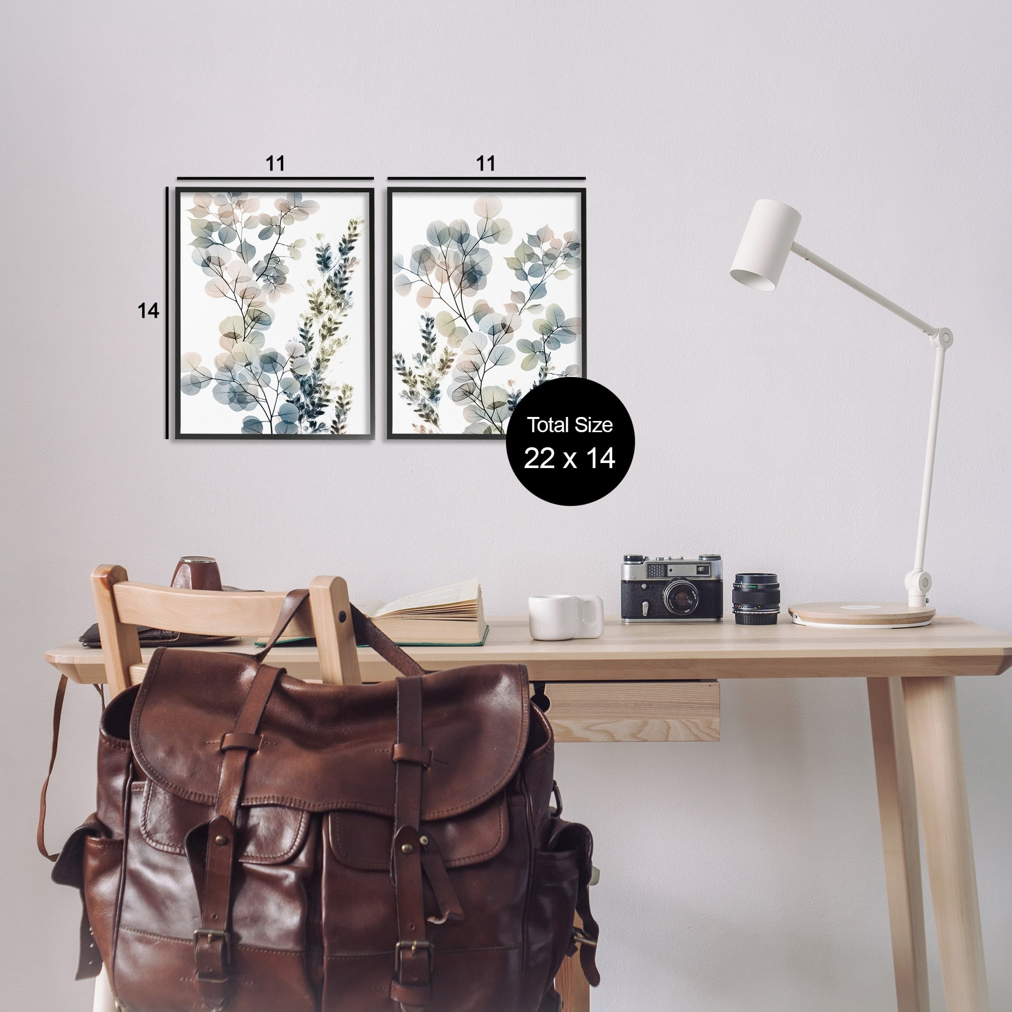 Collage of Translucent Plants 16 in x 20 in Framed Painting Art Prints, by Stupell Home Décor Set of 2