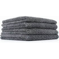 The Rag Company - Mini-Miner - Microfiber Polishing and Detailing Towels, Dual-Pile 70/30 Blend, 365gsm, Grey, 10" x 10", 4-Pack