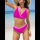 thumbnail image 4 of Traje de Baño Deportivo de Dos Piezas con Tirantes Anchos y Escote en V para Mujer. Rosa Roja L, 4 of 7