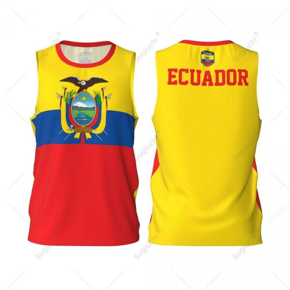Ecuador Flag Men Basketball Sports Jersey Running Fitness Multifunction Sleeveless tshirt Exclusive Custom Name Nunber