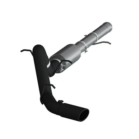 MBRP Exhaust S5086BLK Black Series Cat Back Exhaust System; 3.5 in.; Incl. Front Ext. Pipe/Ext. Pipe/Muffler/Over Axle Pipe/Tailpipe/Hardware/4 in. Tip; Single Side Exit; Black