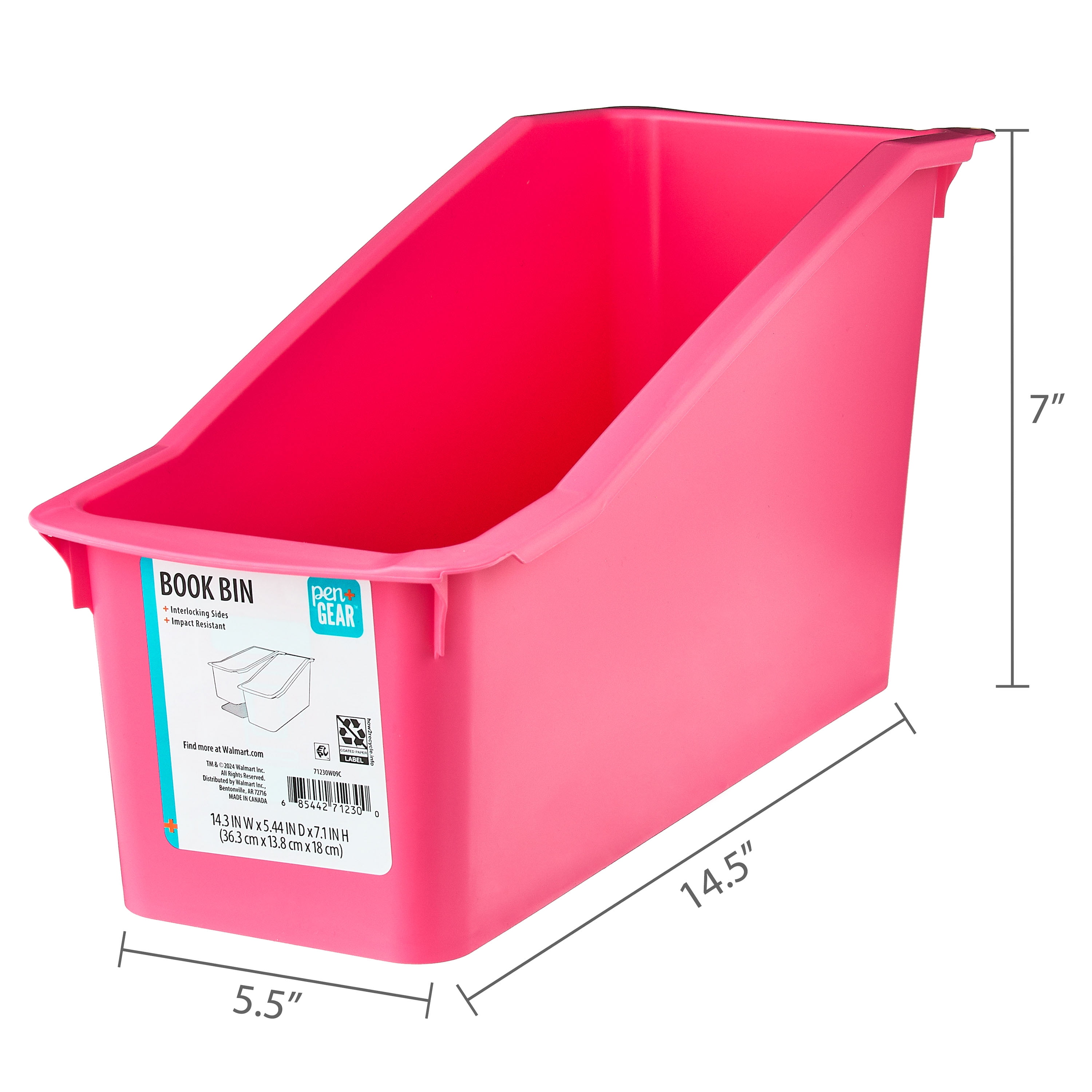 Pen+Gear Plastic Desktop Book Organizer Bin, Coral Passion, 9-Pack
