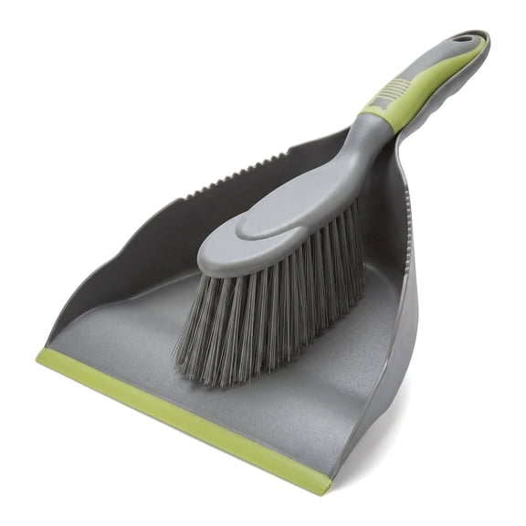 Handheld Dustpan and Brush Set, Small Broom with Dustpan for Kitchen, Floor, Table, Counter and Pet Cage Cleaning, Black