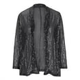 thumbnail image 4 of Brglopf Women's Sequins Blazer Long Sleeve Sparkle Open Front Jacket Shawl Collar Cardigan Casual Jacket, 4 of 6