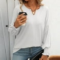 thumbnail image 2 of Fgnfyis T Shirts for Women V Neck Batwing Sleeve T Shirt Casual Comfortable Top for Home Outdoor Womens Tops White XL, 2 of 7
