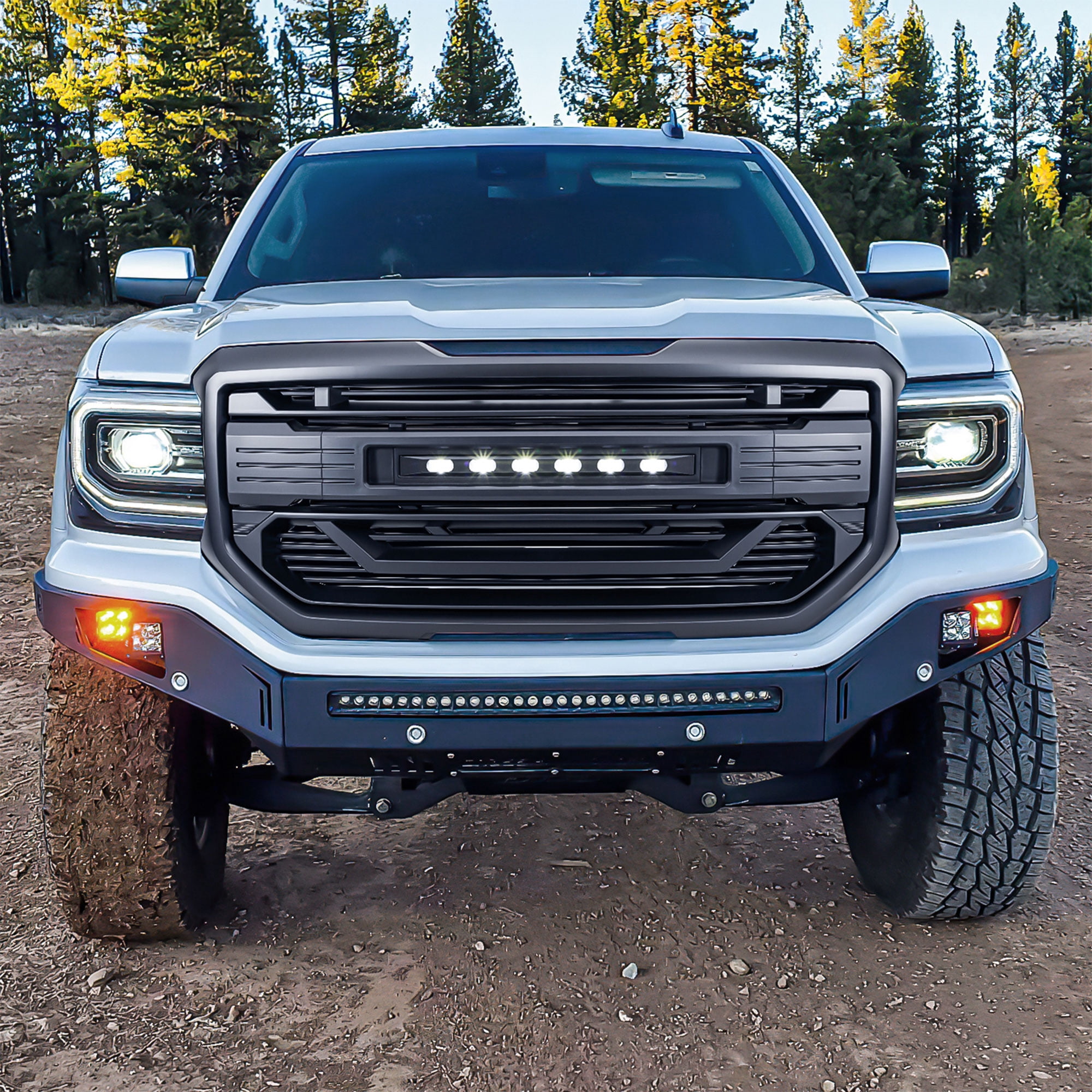 AMERICAN MODIFIED Armor Grille for 2016-2018 GMC Sierra 1500, Matte Black