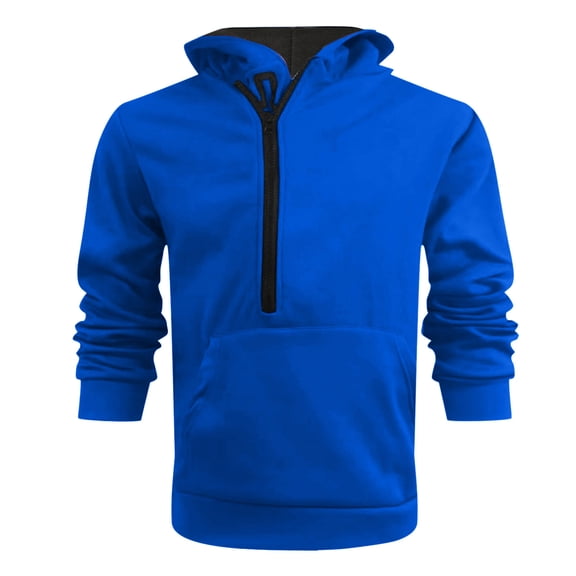 Afdoent Mens Hoodies Pullover Mens Hoodie Pullover Side Zipper Contrast Long Sleeve Hooded Sweatshirt Tops Sweatshirt For Men