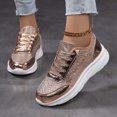 thumbnail image 2 of Womens Shoes,Casual Sneakers Unique Sequined Flat Overseas European Style Comfort Walking Everyday Wear Lightweight Fashion Footwear,Shoes for Women,Gold,7.5, 2 of 9