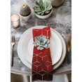 thumbnail image 2 of Ombre Red Geometric Cloth Napkins Set of 8 Reusable Dinner Napkins, Modern Abstract Art Cocktail Napkin Washable Table Napkins for Wedding/Holiday Party/Baby Shower 20"x20", 2 of 7