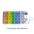 thumbnail image 5 of 7 Days Medicine Box Pill Case Timer 28 Grids Weekly Tablets Dispenser Clock, 5 of 5