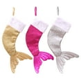 thumbnail image 2 of Medias navideñas con cola de pez y lentejuelas, decoración de liga, decoración navideña (rosa), 2 of 3