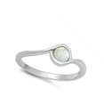 thumbnail image 4 of CHOOSE YOUR COLOR Round Promise Moonstone Ring .925 Sterling Silver Band White CZ Female Size 7, 4 of 4