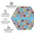 thumbnail image 4 of Pofeuu Cute Donut Print Leather Coasters Set of 6, Round Cups Mugs Mat Pad for Home Kitchen Heat Resistant Drink Coasters,Hexagon, 4 of 7