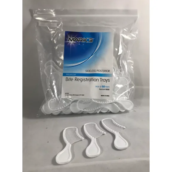 50 PC Mark3 Sideless Posterior Bite Registration Tray Dental Impression Premium
