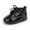 A03/Glossy Black, variant on HsdsBebe Baby Boys Girls Walking Shoes Infant Oxford Dress Shoe Loafers Brogue Flats for First Steps Walkers 0-24M