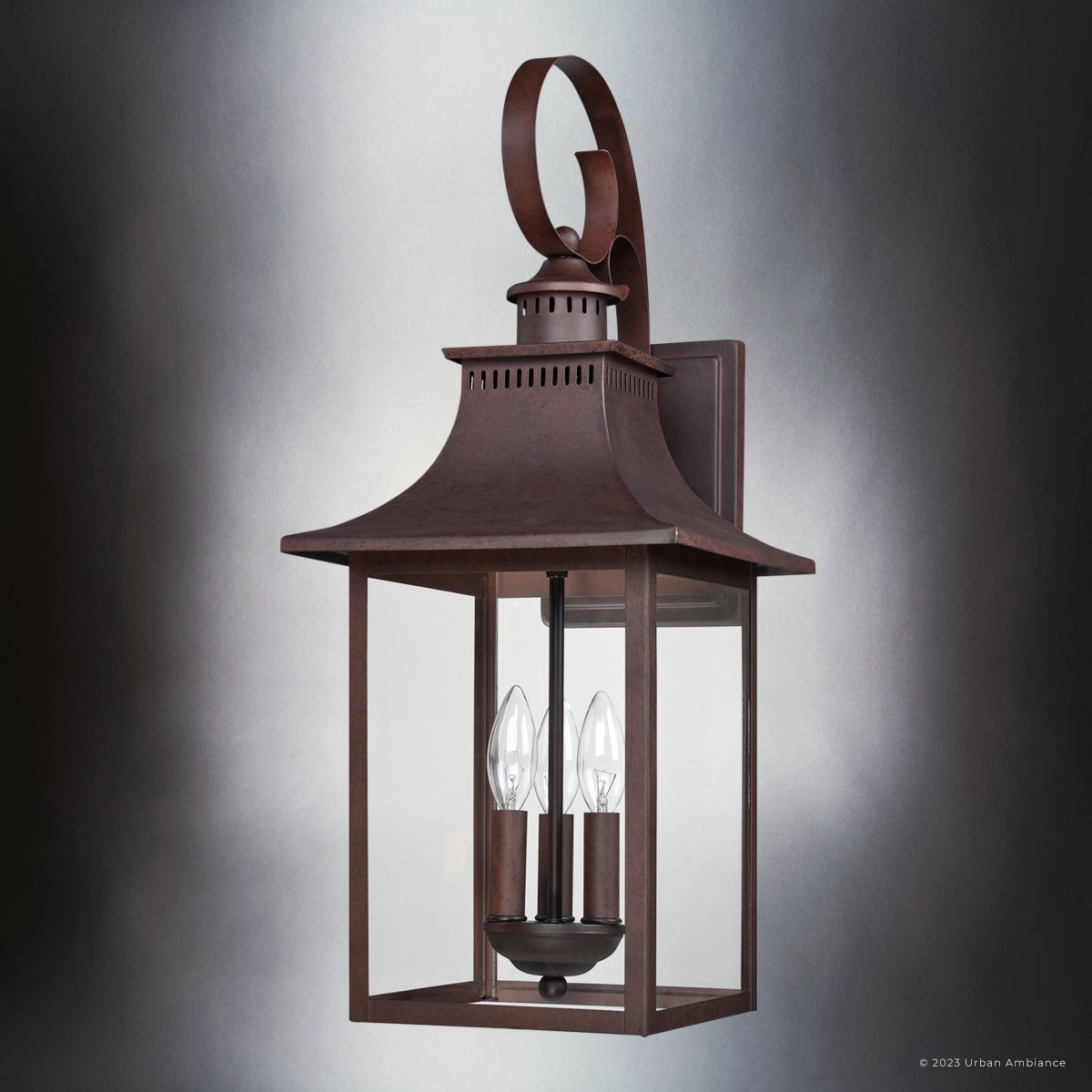 Luxury English Country Wall Sconce, Large Size: 23.25''H x 10.00''W, with Old World Style Elements, Copper Bronze Finish, UQL1754 from the Viersen Collection by Urban Ambiance