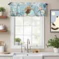 thumbnail image 2 of Valance Curtains for Windows Sea Turtle Kitchen Curtians Window Treatment Ocean Teal Blue Topper Curtain Rod Pocket Valances for Kitchen Bathroom Living Room 54x18in, 2 of 9