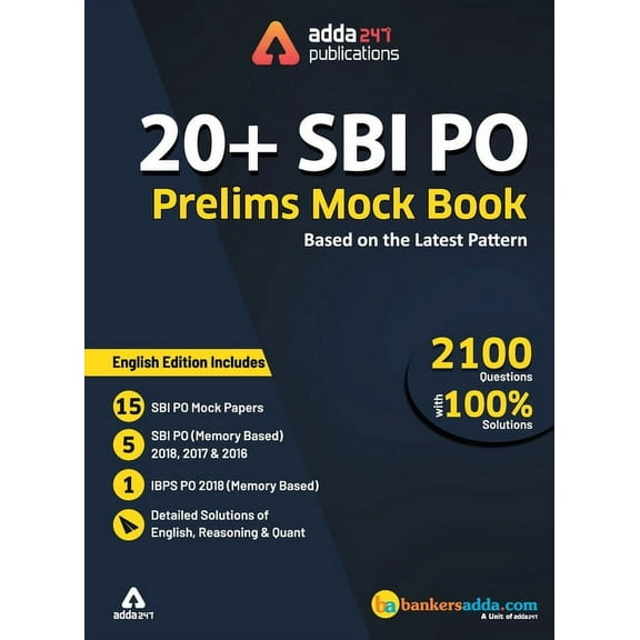 SBI PO 2019 Prelims Mocks Papers (English Printed Edition) SBI Special, (Paperback)
