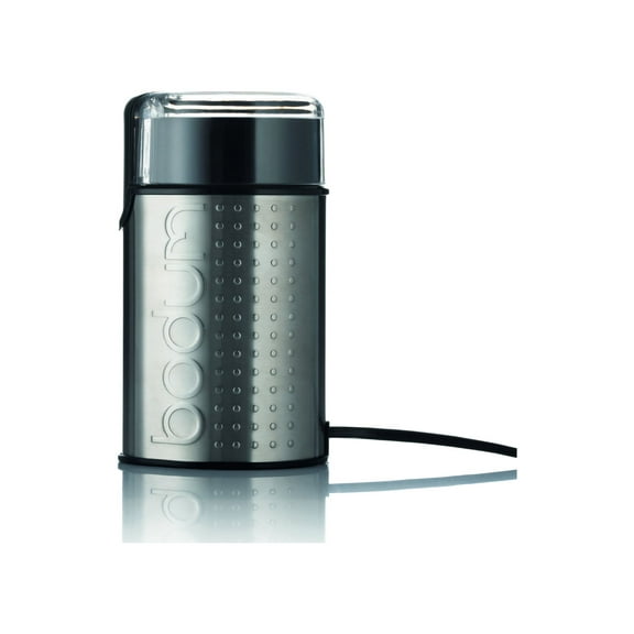BODUM Bistro Stainless Steel Blade Electric Coffee Grinder, Matte Chrome