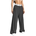 thumbnail image 3 of Women'S Wide Leg Pants Casual High Waisted Trousers Long Straight Suit Pant, 3 of 9