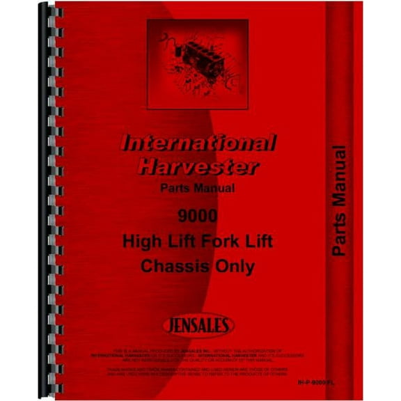 International Harvester 9000 Forklift Parts Manual