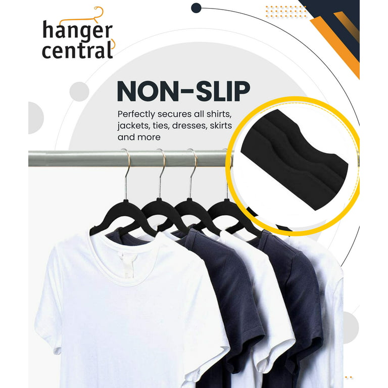 Easyfashion Heavy Duty Non Slip Velvet Clothing Hanger, 100 Pack
