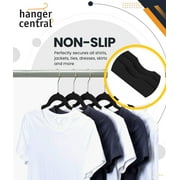 Hanger Central 50 pack 17 Inch Black Velvet Clothes Hangers with Swivel Hook