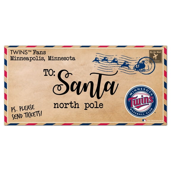 Minnesota Twins 6'' x 12'' Letter to Santa Sign